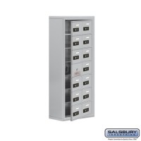 Salsbury Cell Phone Storage Locker - with Front Access Panel - 7 Door High Unit (8 Inch Deep Compartments) - 14 A Doors (13 usable) - steel - Surface Mounted - Resettable Combination Locks