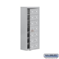 Salsbury Cell Phone Storage Locker - with Front Access Panel - 7 Door High Unit (8 Inch Deep Compartments) - 14 A Doors (13 usable) - steel - Surface Mounted - Master Keyed Locks