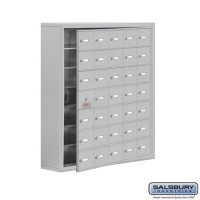 Salsbury Cell Phone Storage Locker - with Front Access Panel - 7 Door High Unit (8 Inch Deep Compartments) - 35 A Doors (34 usable) - steel - Surface Mounted - Master Keyed Locks