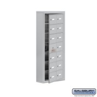 Salsbury Cell Phone Storage Locker - with Front Access Panel - 7 Door High Unit (5 Inch Deep Compartments) - 14 A Doors (13 usable) - steel - Surface Mounted - Master Keyed Locks