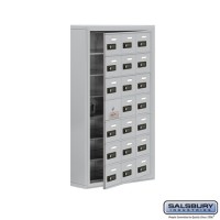 Salsbury Cell Phone Storage Locker - with Front Access Panel - 7 Door High Unit (5 Inch Deep Compartments) - 21 A Doors (20 usable) - steel - Surface Mounted - Resettable Combination Locks