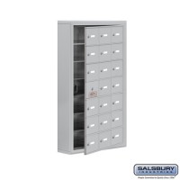 Salsbury Cell Phone Storage Locker - with Front Access Panel - 7 Door High Unit (5 Inch Deep Compartments) - 21 A Doors (20 usable) - steel - Surface Mounted - Master Keyed Locks