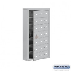 Salsbury Cell Phone Storage Locker - with Front Access Panel - 7 Door High Unit (5 Inch Deep Compartments) - 21 A Doors (20 usable) - steel - Surface Mounted - Master Keyed Locks