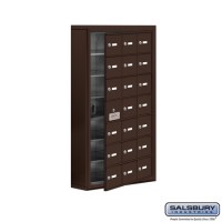 Salsbury Cell Phone Storage Locker - with Front Access Panel - 7 Door High Unit (5 Inch Deep Compartments) - 21 A Doors (20 usable) - Bronze - Surface Mounted - Master Keyed Locks