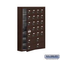 Salsbury Cell Phone Storage Locker - with Front Access Panel - 7 Door High Unit (5 Inch Deep Compartments) - 20 A Doors (19 usable) and 4 B Doors - Bronze - Surface Mounted - Resettable Combination Locks