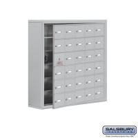 Salsbury Cell Phone Storage Locker - with Front Access Panel - 6 Door High Unit (8 Inch Deep Compartments) - 30 A Doors (29 usable) - steel - Surface Mounted - Master Keyed Locks