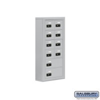Salsbury Cell Phone Storage Locker - 6 Door High Unit (5 Inch Deep Compartments) - 8 A Doors and 2 B Doors - steel - Surface Mounted - Resettable Combination Locks