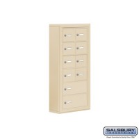 Salsbury Cell Phone Storage Locker - 6 Door High Unit (5 Inch Deep Compartments) - 8 A Doors and 2 B Doors - Sandstone - Surface Mounted - Master Keyed Locks