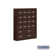 Salsbury Cell Phone Storage Locker - 6 Door High Unit (5 Inch Deep Compartments) - 16 A Doors and 4 B Doors - Bronze - Surface Mounted - Master Keyed Locks