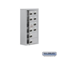 Salsbury Cell Phone Storage Locker - with Front Access Panel - 6 Door High Unit (8 Inch Deep Compartments) - 8 A Doors (7 usable) and 2 B Doors - steel - Surface Mounted - Resettable Combination Locks