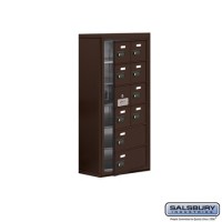 Salsbury Cell Phone Storage Locker - with Front Access Panel - 6 Door High Unit (8 Inch Deep Compartments) - 8 A Doors (7 usable) and 2 B Doors - Bronze - Surface Mounted - Resettable Combination Locks