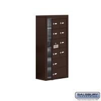 Salsbury Cell Phone Storage Locker - with Front Access Panel - 6 Door High Unit (8 Inch Deep Compartments) - 8 A Doors (7 usable) and 2 B Doors - Bronze - Surface Mounted - Master Keyed Locks
