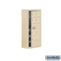 Salsbury Cell Phone Storage Locker - with Front Access Panel - 6 Door High Unit (8 Inch Deep Compartments) - 8 A Doors (7 usable) and 2 B Doors - Sandstone - Surface Mounted - Master Keyed Locks