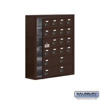 Salsbury Cell Phone Storage Locker - with Front Access Panel - 6 Door High Unit (8 Inch Deep Compartments) - 16 A Doors (15 usable) and 4 B Doors - Bronze - Surface Mounted - Resettable Combination Locks