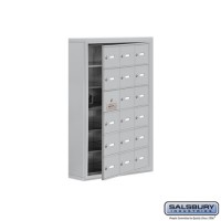 Salsbury Cell Phone Storage Locker - with Front Access Panel - 6 Door High Unit (5 Inch Deep Compartments) - 18 A Doors (17 usable) - steel - Surface Mounted - Master Keyed Locks