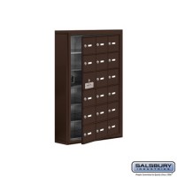 Salsbury Cell Phone Storage Locker - with Front Access Panel - 6 Door High Unit (5 Inch Deep Compartments) - 18 A Doors (17 usable) - Bronze - Surface Mounted - Master Keyed Locks