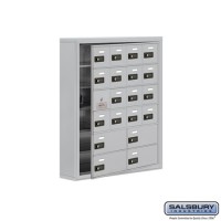 Salsbury Cell Phone Storage Locker - with Front Access Panel - 6 Door High Unit (5 Inch Deep Compartments) - 16 A Doors (15 usable) and 4 B Doors - steel - Surface Mounted - Resettable Combination Locks