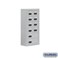 Salsbury Cell Phone Storage Locker - 6 Door High Unit (8 Inch Deep Compartments) - 8 A Doors and 2 B Doors - steel - Surface Mounted - Resettable Combination Locks