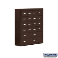 Salsbury Cell Phone Storage Locker - 6 Door High Unit (8 Inch Deep Compartments) - 16 A Doors and 4 B Doors - Bronze - Surface Mounted - Master Keyed Locks