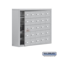 Salsbury Cell Phone Storage Locker - with Front Access Panel - 5 Door High Unit (8 Inch Deep Compartments) - 25 A Doors (24 usable) - steel - Surface Mounted - Master Keyed Locks