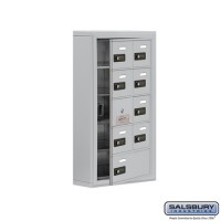 Salsbury Cell Phone Storage Locker - with Front Access Panel - 5 Door High Unit (5 Inch Deep Compartments) - 8 A Doors (7 usable) and 1 B Door - steel - Surface Mounted - Resettable Combination Locks