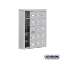 Salsbury Cell Phone Storage Locker - with Front Access Panel - 5 Door High Unit (5 Inch Deep Compartments) - 15 A Doors (14 usable) - steel - Surface Mounted - Master Keyed Locks