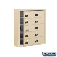 Salsbury Cell Phone Storage Locker - with Front Access Panel - 5 Door High Unit (5 Inch Deep Compartments) - 10 B Doors (9 usable) - steel - Surface Mounted - Master Keyed Locks