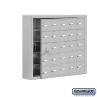 Salsbury Cell Phone Storage Locker - with Front Access Panel - 5 Door High Unit (5 Inch Deep Compartments) - 25 A Doors (24 usable) - steel - Surface Mounted - Master Keyed Locks