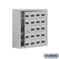 Salsbury Cell Phone Storage Locker - with Front Access Panel - 5 Door High Unit (8 Inch Deep Compartments) - 20 A Doors (19 usable) - steel - Surface Mounted - Resettable Combination Locks