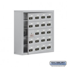 Salsbury Cell Phone Storage Locker - with Front Access Panel - 5 Door High Unit (8 Inch Deep Compartments) - 20 A Doors (19 usable) - steel - Surface Mounted - Resettable Combination Locks