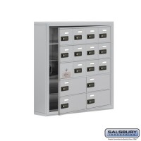 Salsbury Cell Phone Storage Locker - with Front Access Panel - 5 Door High Unit (5 Inch Deep Compartments) - 12 A Doors (11 usable) and 4 B Doors - steel - Surface Mounted - Resettable Combination Locks