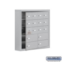 Salsbury Cell Phone Storage Locker - with Front Access Panel - 5 Door High Unit (5 Inch Deep Compartments) - 12 A Doors (11 usable) and 4 B Doors - steel - Surface Mounted - Master Keyed Locks