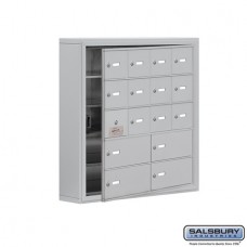 Salsbury Cell Phone Storage Locker - with Front Access Panel - 5 Door High Unit (5 Inch Deep Compartments) - 12 A Doors (11 usable) and 4 B Doors - steel - Surface Mounted - Master Keyed Locks