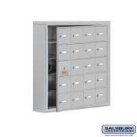 Salsbury Cell Phone Storage Locker - with Front Access Panel - 5 Door High Unit (5 Inch Deep Compartments) - 20 A Doors (19 usable) - steel - Surface Mounted - Master Keyed Locks