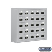 Salsbury Cell Phone Storage Locker - 5 Door High Unit (8 Inch Deep Compartments) - 25 A Doors - steel - Surface Mounted - Resettable Combination Locks