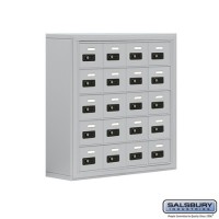 Salsbury Cell Phone Storage Locker - 5 Door High Unit (8 Inch Deep Compartments) - 20 A Doors - steel - Surface Mounted - Resettable Combination Locks