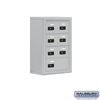 Salsbury Cell Phone Storage Locker - 4 Door High Unit (8 Inch Deep Compartments) - 6 A Doors and 1 B Door - steel - Surface Mounted - Resettable Combination Locks