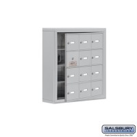 Salsbury Cell Phone Storage Locker - with Front Access Panel - 4 Door High Unit (5 Inch Deep Compartments) - 12 A Doors (11 usable) - steel - Surface Mounted - Master Keyed Locks