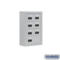 Salsbury Cell Phone Storage Locker - 4 Door High Unit (5 Inch Deep Compartments) - 6 A Doors and 1 B Door - steel - Surface Mounted - Resettable Combination Locks