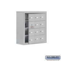 Salsbury Cell Phone Storage Locker - with Front Access Panel - 4 Door High Unit (8 Inch Deep Compartments) - 12 A Doors (11 usable) - steel - Surface Mounted - Master Keyed Locks