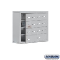 Salsbury Cell Phone Storage Locker - with Front Access Panel - 4 Door High Unit (8 Inch Deep Compartments) - 12 A Doors (11 usable) and 2 B Doors - steel - Surface Mounted - Master Keyed Locks