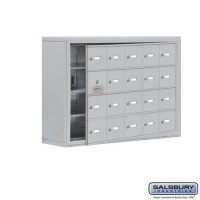 Salsbury Cell Phone Storage Locker - with Front Access Panel - 4 Door High Unit (8 Inch Deep Compartments) - 20 A Doors (19 usable) - steel - Surface Mounted - Master Keyed Locks
