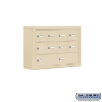 Salsbury Cell Phone Storage Locker - 3 Door High Unit (5 Inch Deep Compartments) - 8 A Doors and 2 B Doors - Sandstone - Surface Mounted - Master Keyed Locks