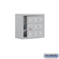 Salsbury Cell Phone Storage Locker - with Front Access Panel - 3 Door High Unit (8 Inch Deep Compartments) - 9 A Doors (8 usable) - steel - Surface Mounted - Master Keyed Locks