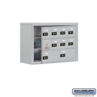 Salsbury Cell Phone Storage Locker - with Front Access Panel - 3 Door High Unit (8 Inch Deep Compartments) - 8 A Doors (7 usable) and 2 B Doors - steel - Surface Mounted - Resettable Combination Locks