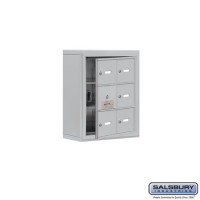 Salsbury Cell Phone Storage Locker - with Front Access Panel - 3 Door High Unit (5 Inch Deep Compartments) - 6 A Doors (5 usable) - steel - Surface Mounted - Master Keyed Locks