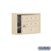 Salsbury Cell Phone Storage Locker - with Front Access Panel - 3 Door High Unit (5 Inch Deep Compartments) - 8 A Doors (7 usable) and 2 B Doors - Sandstone - Surface Mounted - Master Keyed Locks