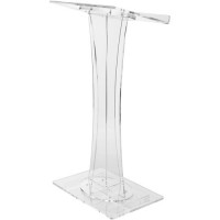 Assembled Clear Acrylic Podium Pulpit Lectern Curved Transparent 18X14X45
