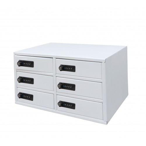 6-Slot Cellphone Locker iPad Mini Charging Station Combination Lock Master Key 