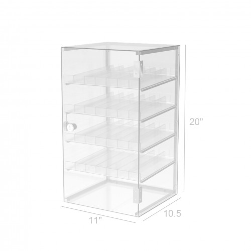 FixtureDisplays Clear Cabinet Acrylic Display Removable Shelf Case